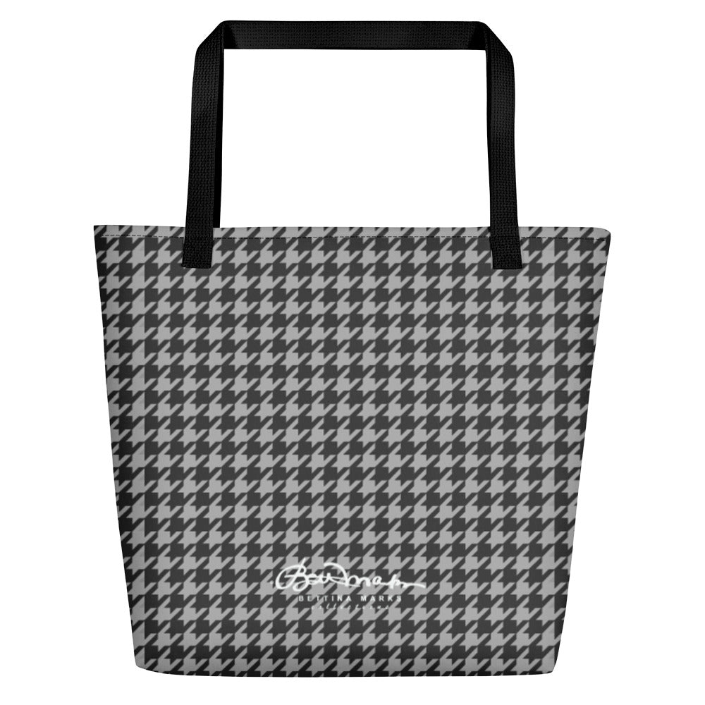 B&W Houndstooth Teachers Tote Bag