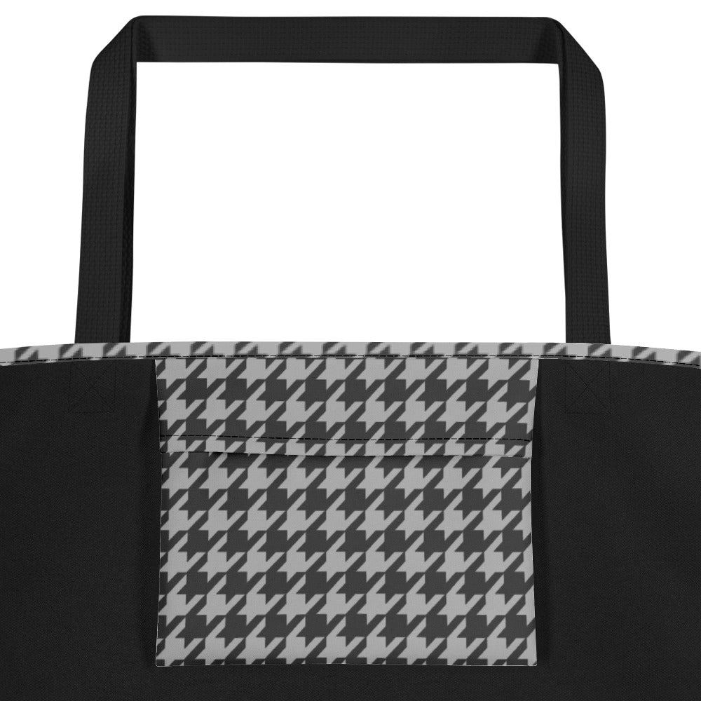 B&W Houndstooth Teachers Tote Bag