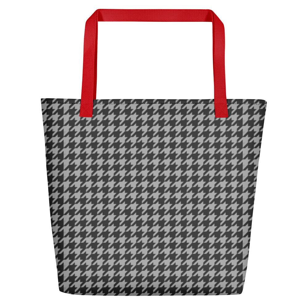 B&W Houndstooth Teachers Tote Bag