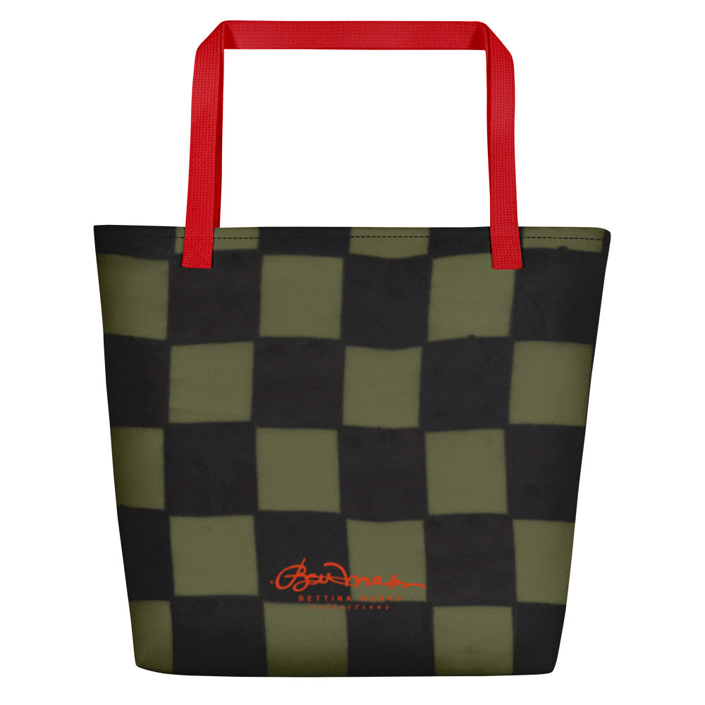 Khaki Checkerboard Teachers Tote Bag