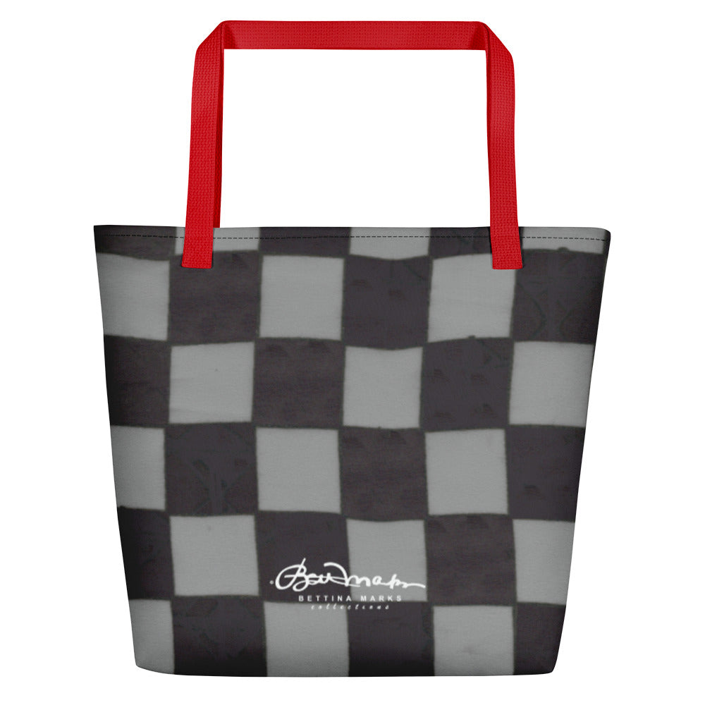 Grey Checkerboard Teachers Tote Bag