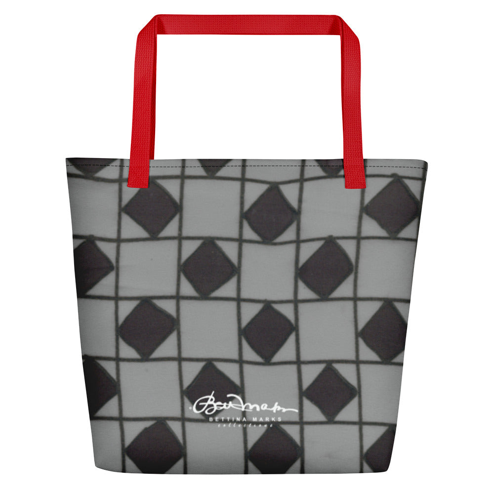 Grey Checkerboard Optical Teachers Tote Bag