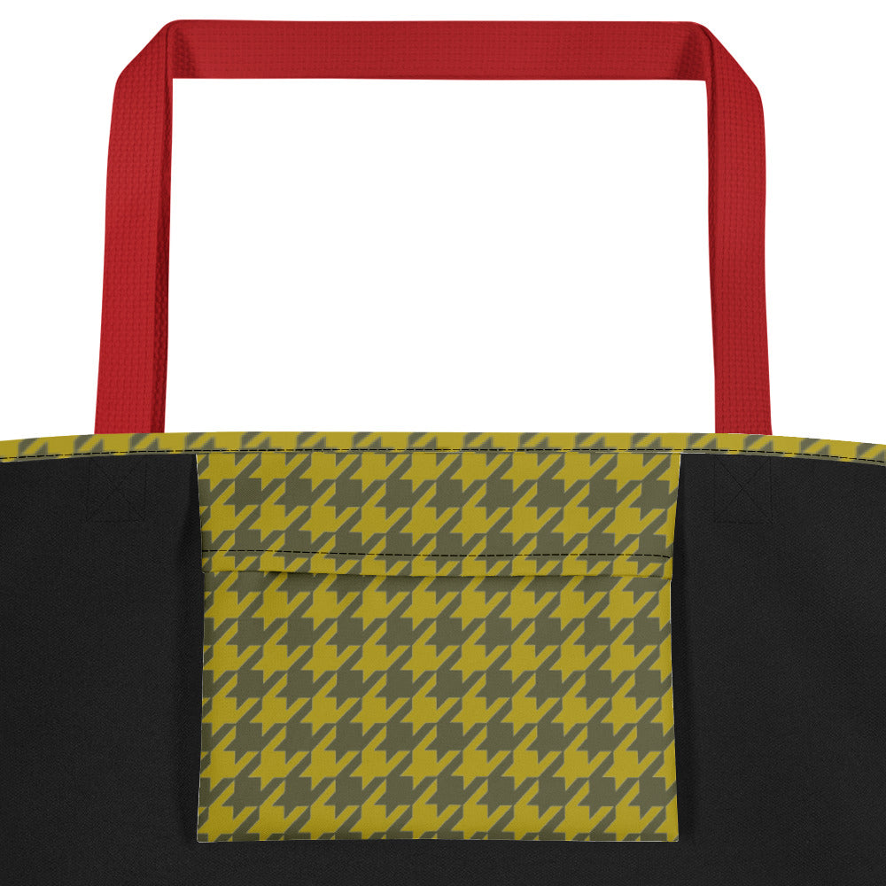 Olive Houndstooth Teachers Tote Bag