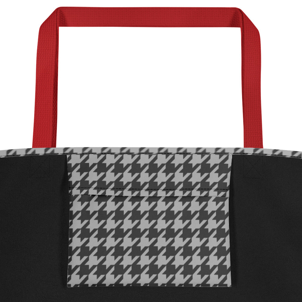 B&W Houndstooth Teachers Tote Bag