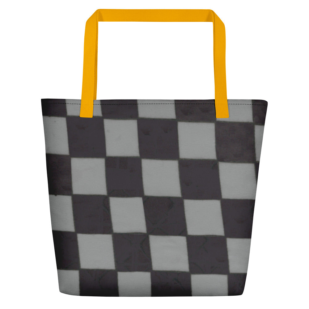 Grey Checkerboard Teachers Tote Bag