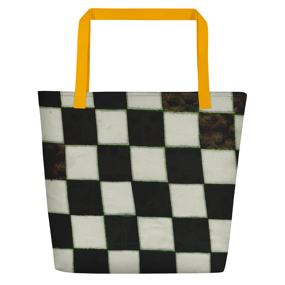 B&W Checkerboard Teachers Tote Bag