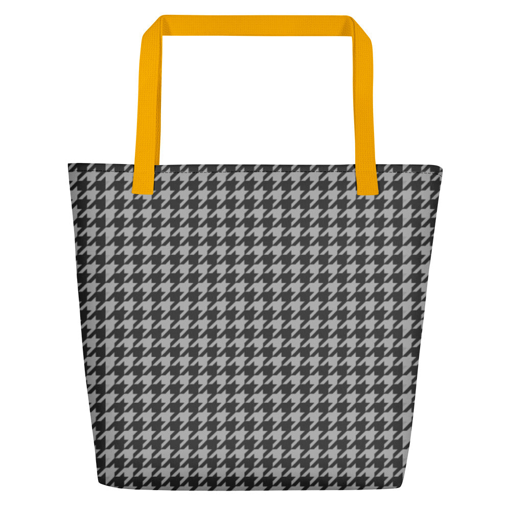 B&W Houndstooth Teachers Tote Bag