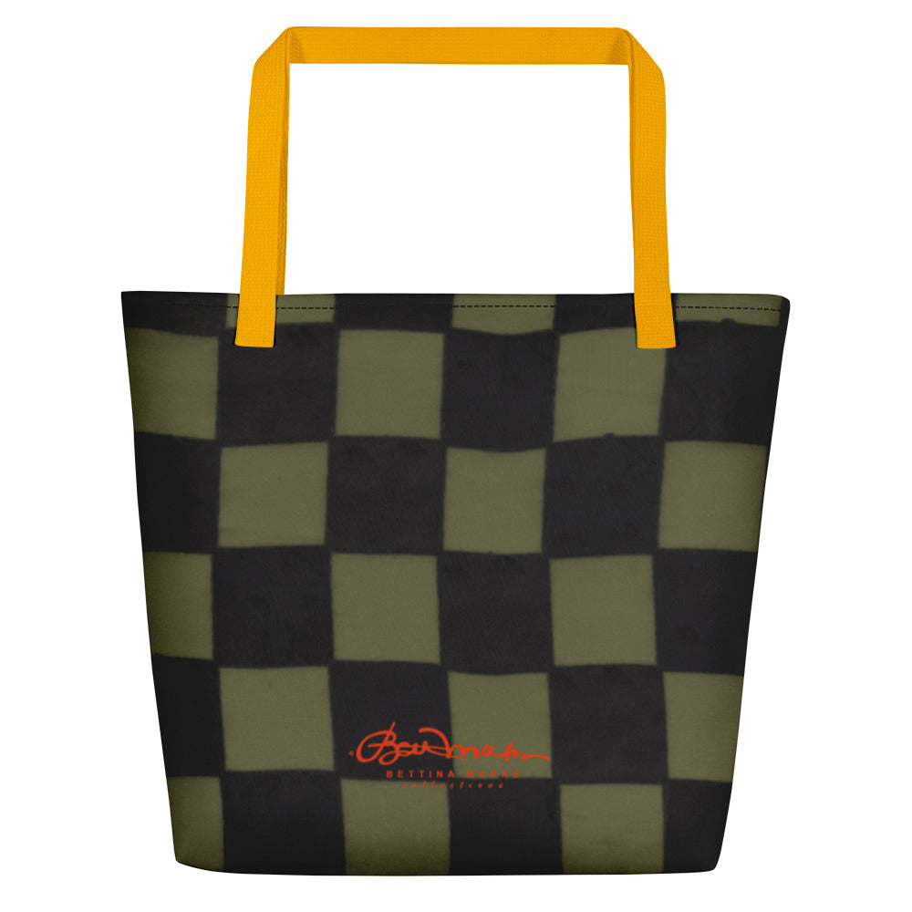Khaki Checkerboard Teachers Tote Bag