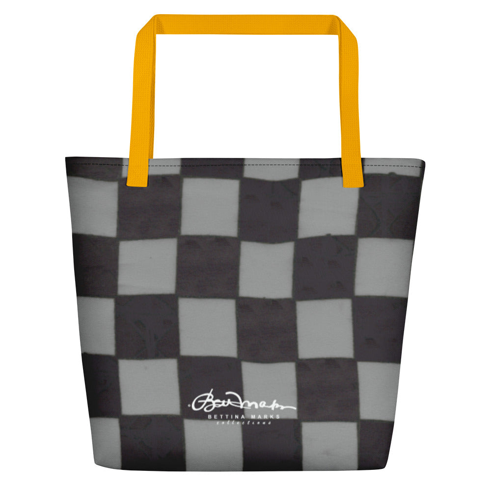Grey Checkerboard Teachers Tote Bag