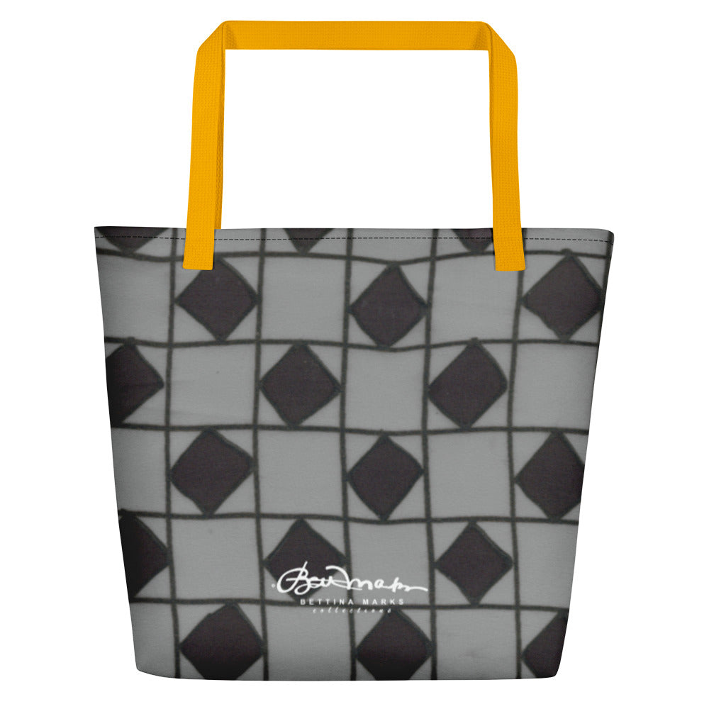 Grey Checkerboard Optical Teachers Tote Bag