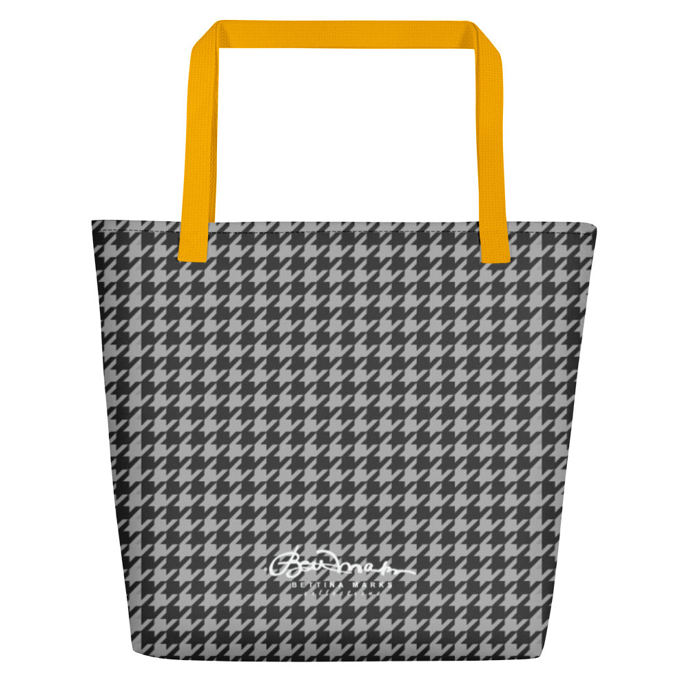 B&W Houndstooth Teachers Tote Bag
