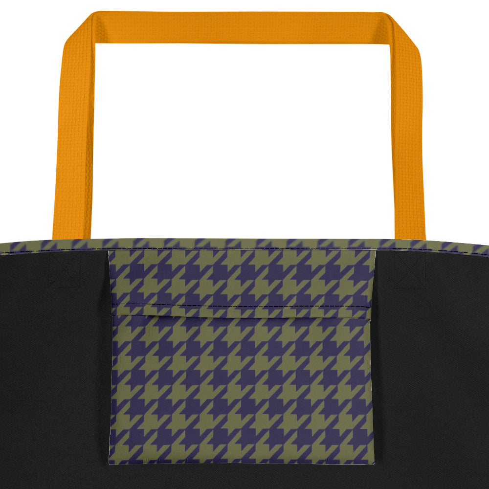 Grey Houndstooth Teachers Tote Bag