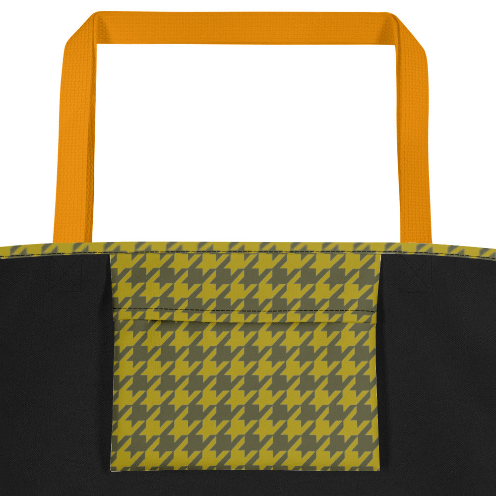 Olive Houndstooth Teachers Tote Bag