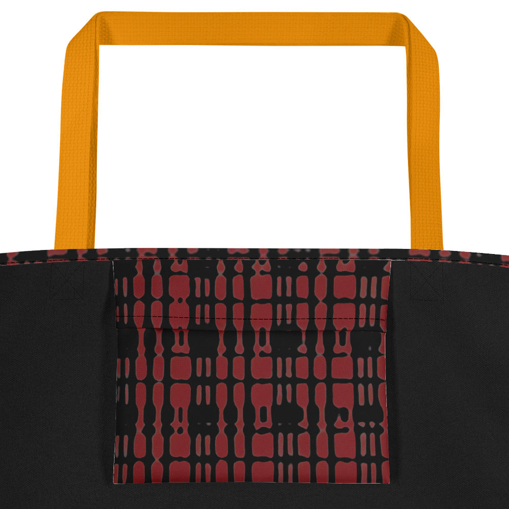Black Red Tight Plaid Teachers Tote Bag