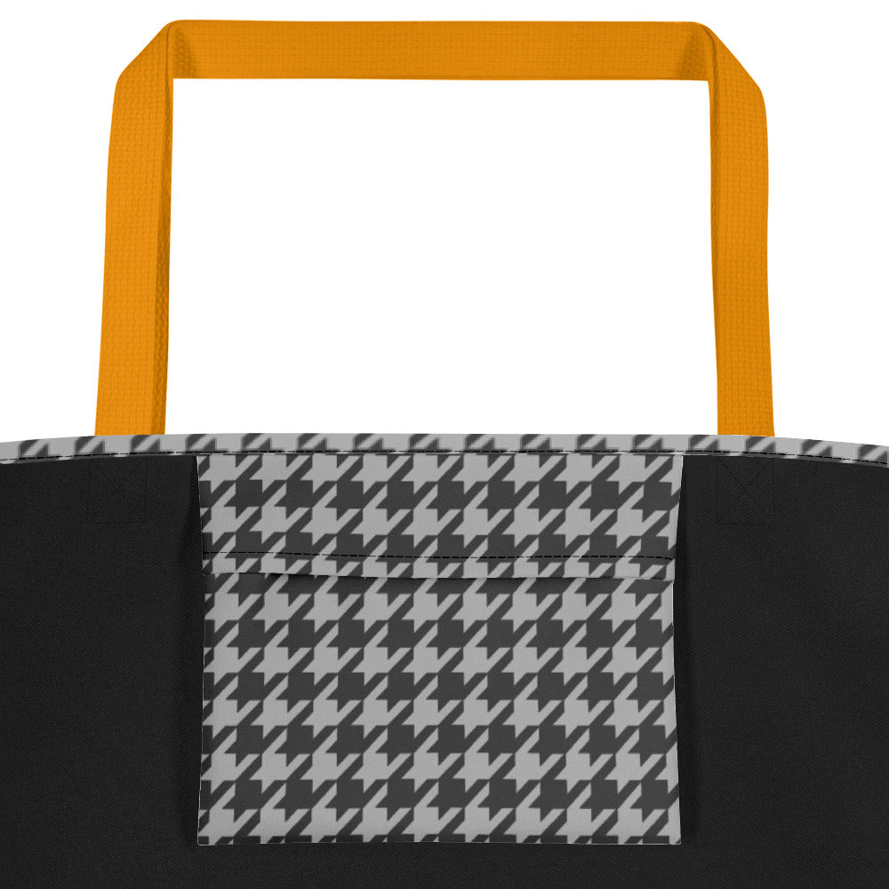 B&W Houndstooth Teachers Tote Bag