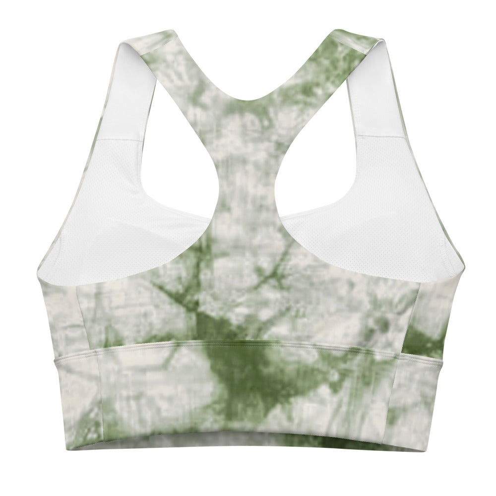 Sage Tie Dye Longline Sports Bra