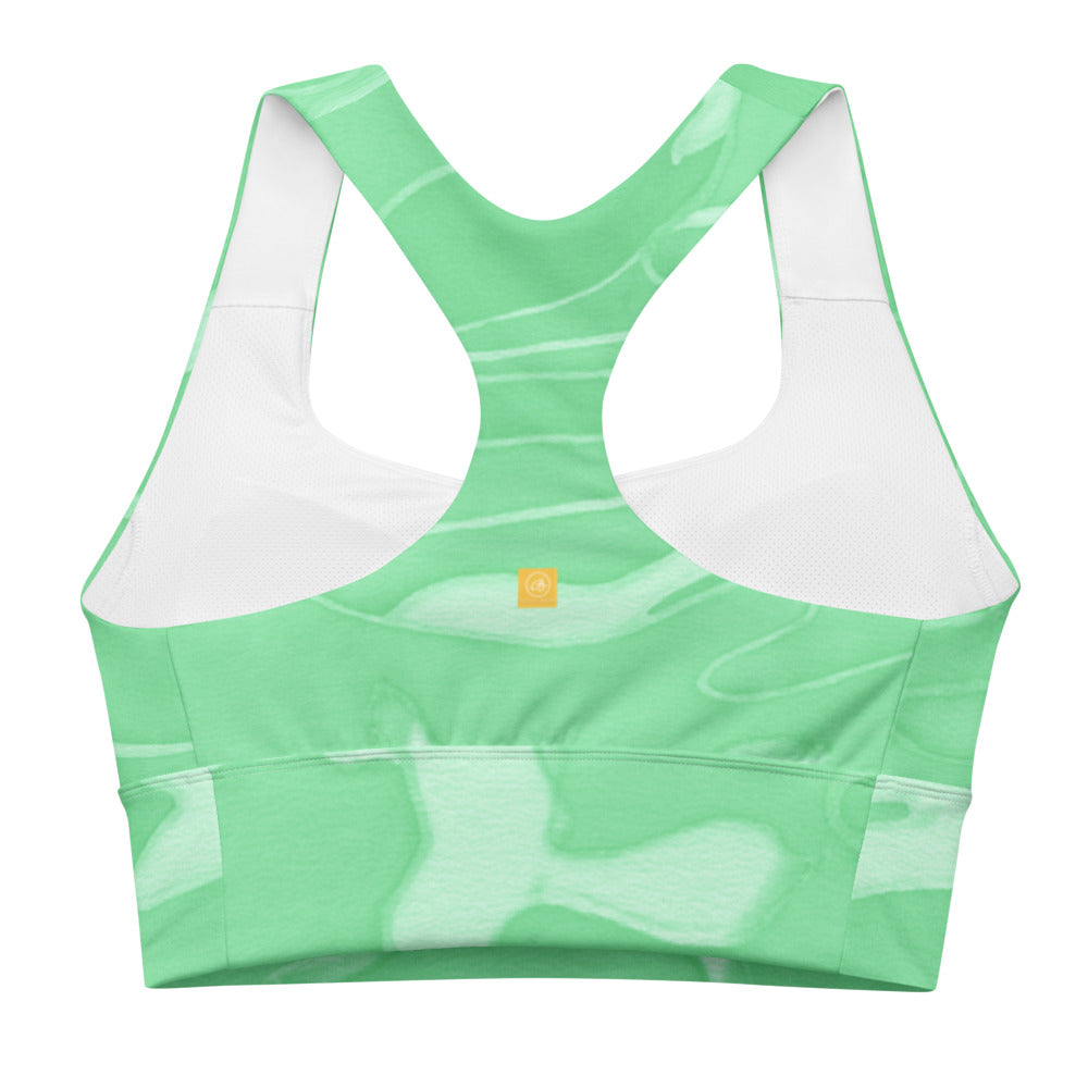 MInt Green Camouflage Longline sports bra