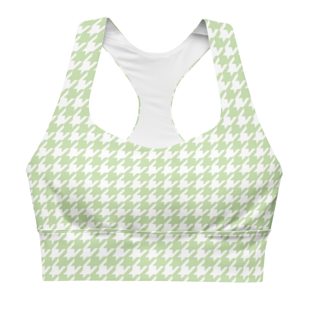 Butterfly Houndstooth Longline sports bra