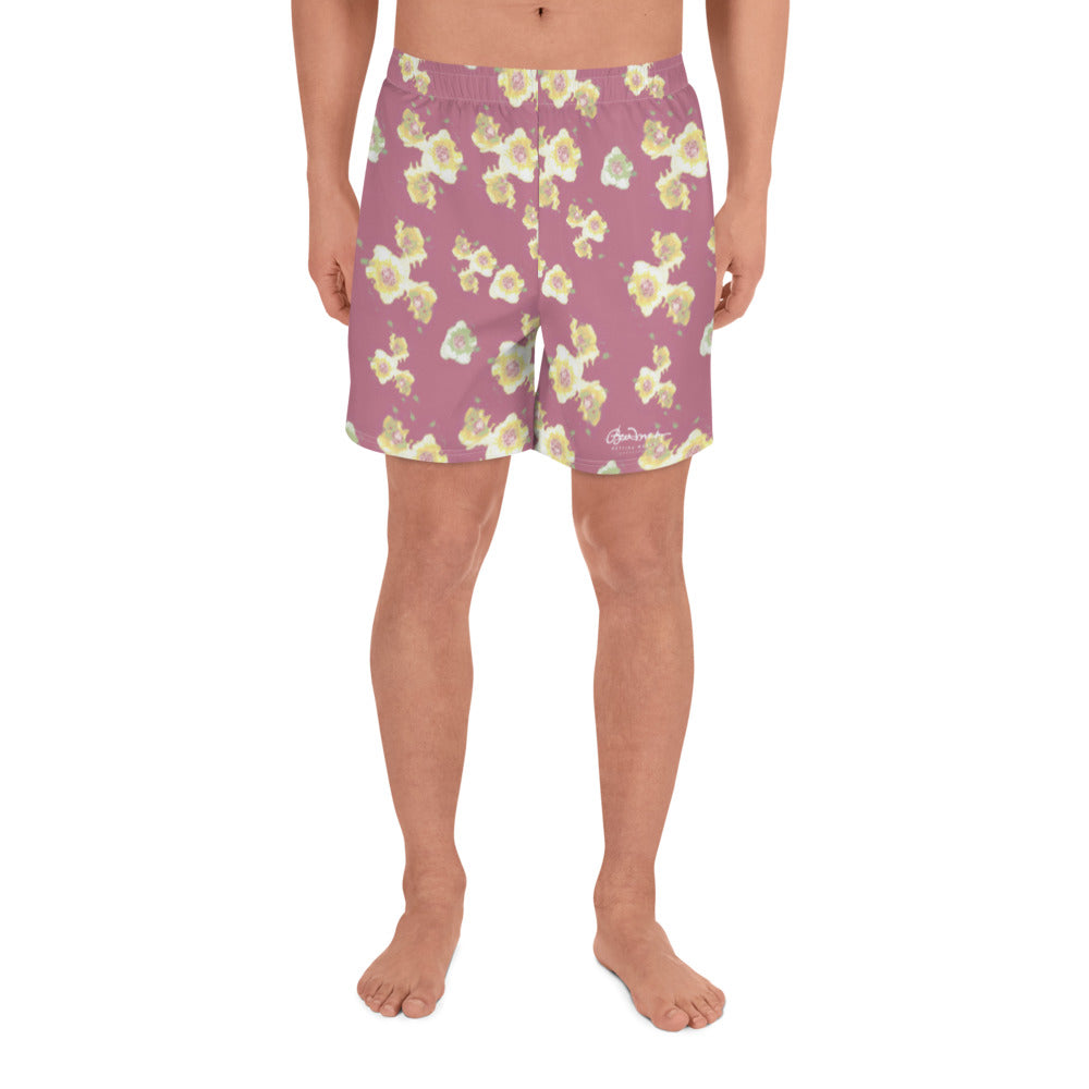 Starburst Floral Men's Athletic Long Shorts