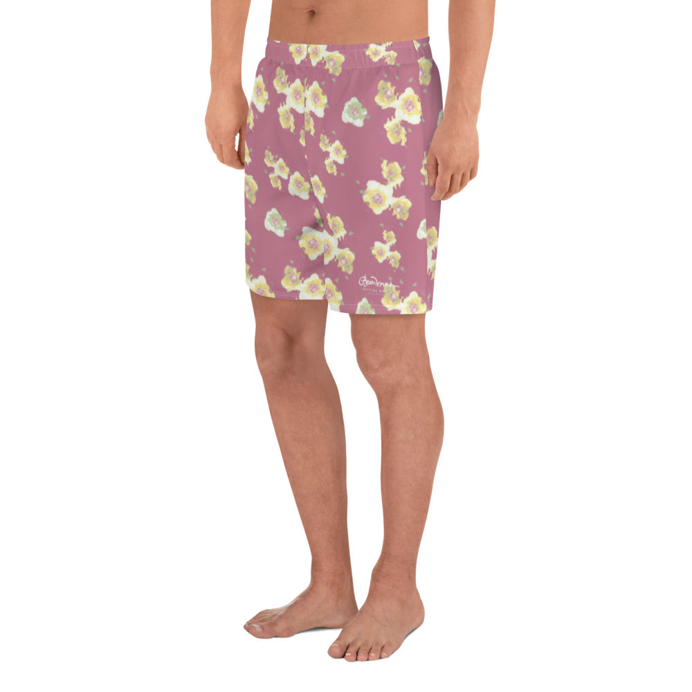 Starburst Floral Men's Athletic Long Shorts