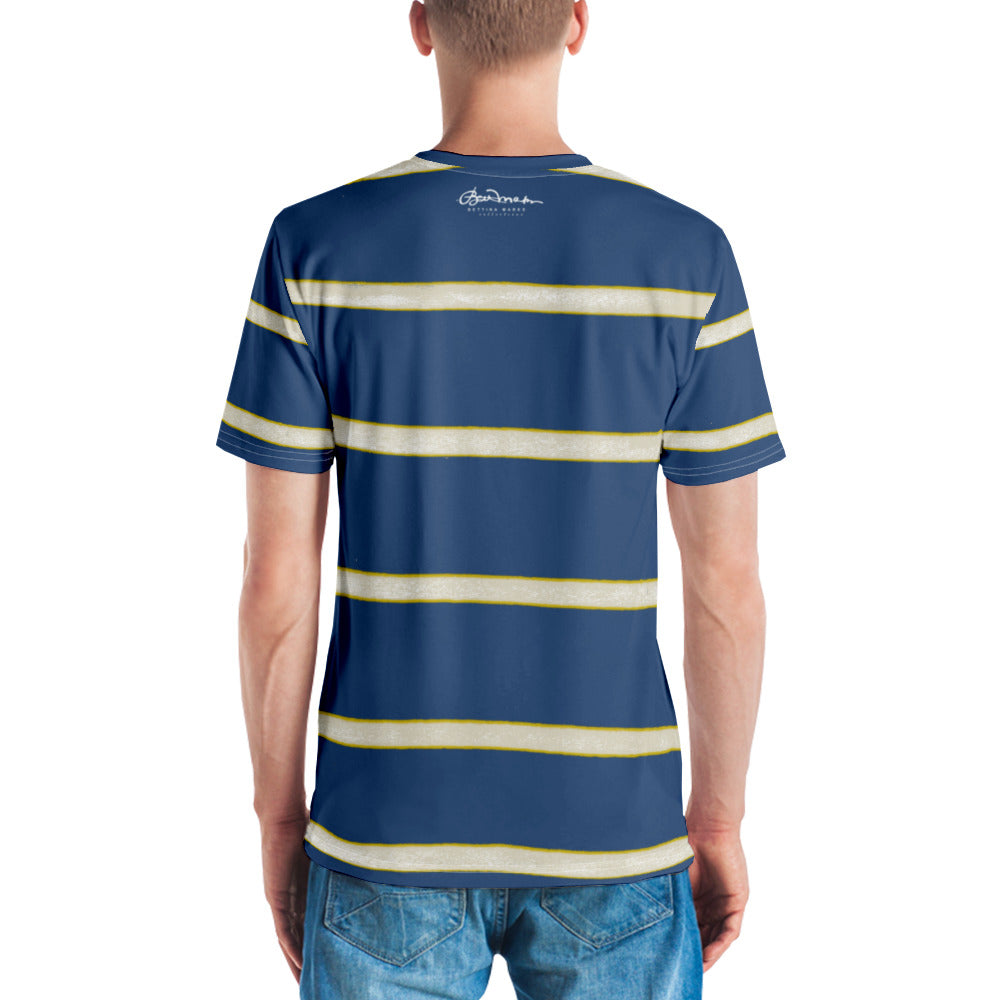 Blue Yellow White Stripe Men's T-shirt
