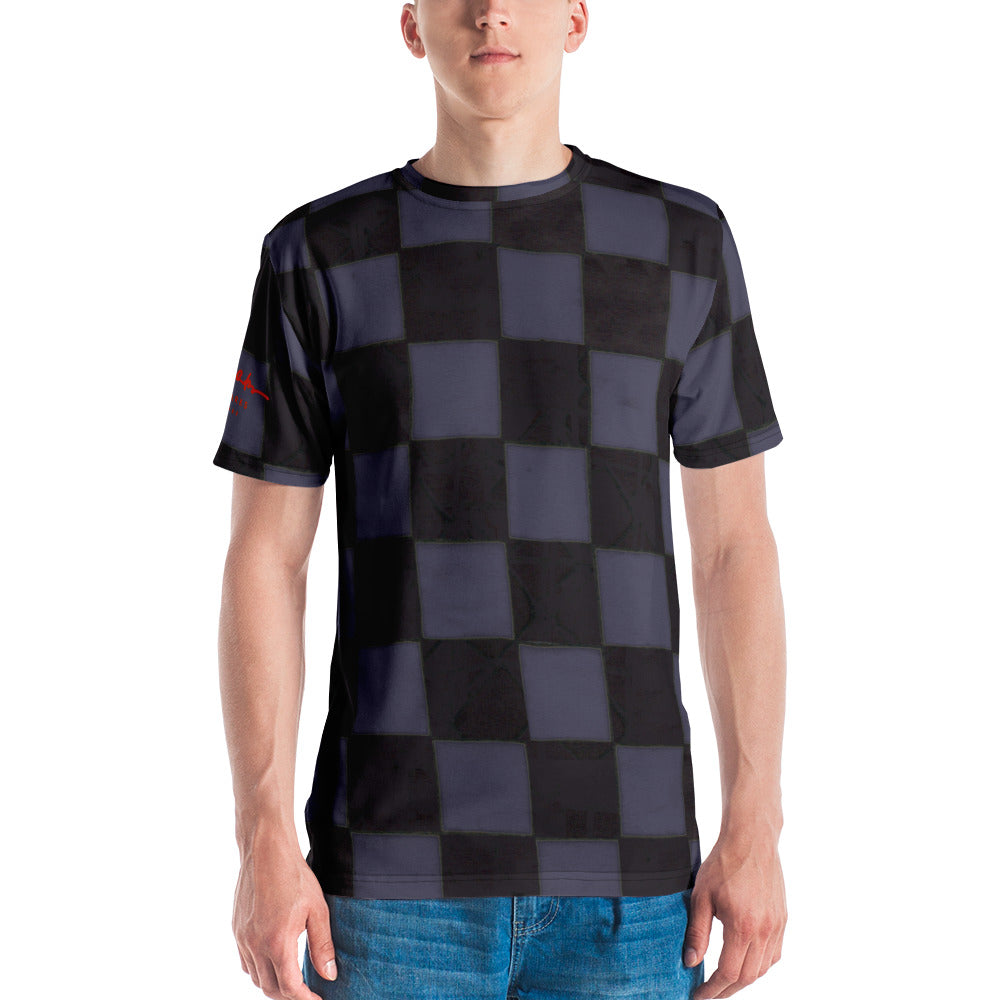 Slate Blue Checkerboard Men's T-shirt