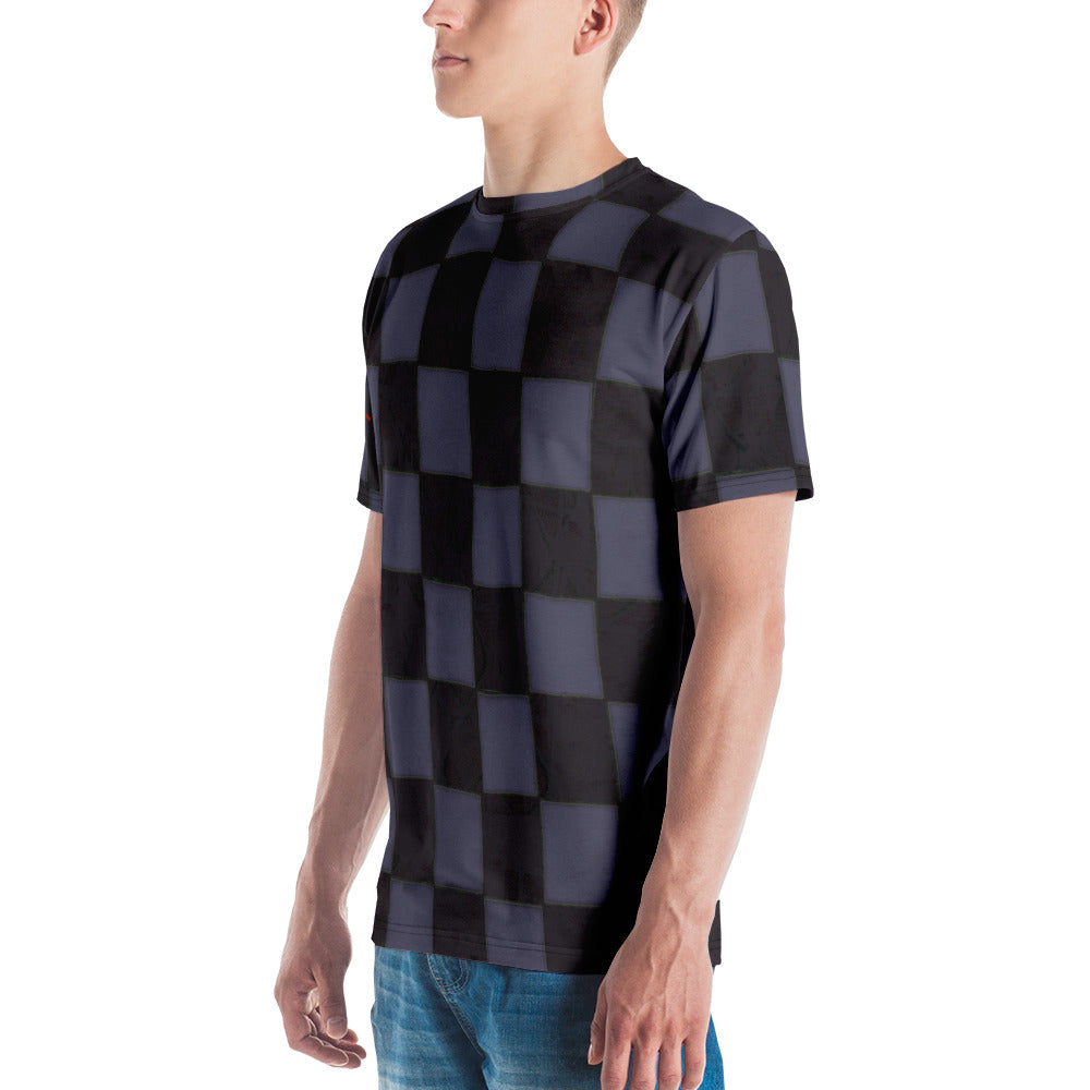 Slate Blue Checkerboard Men's T-shirt