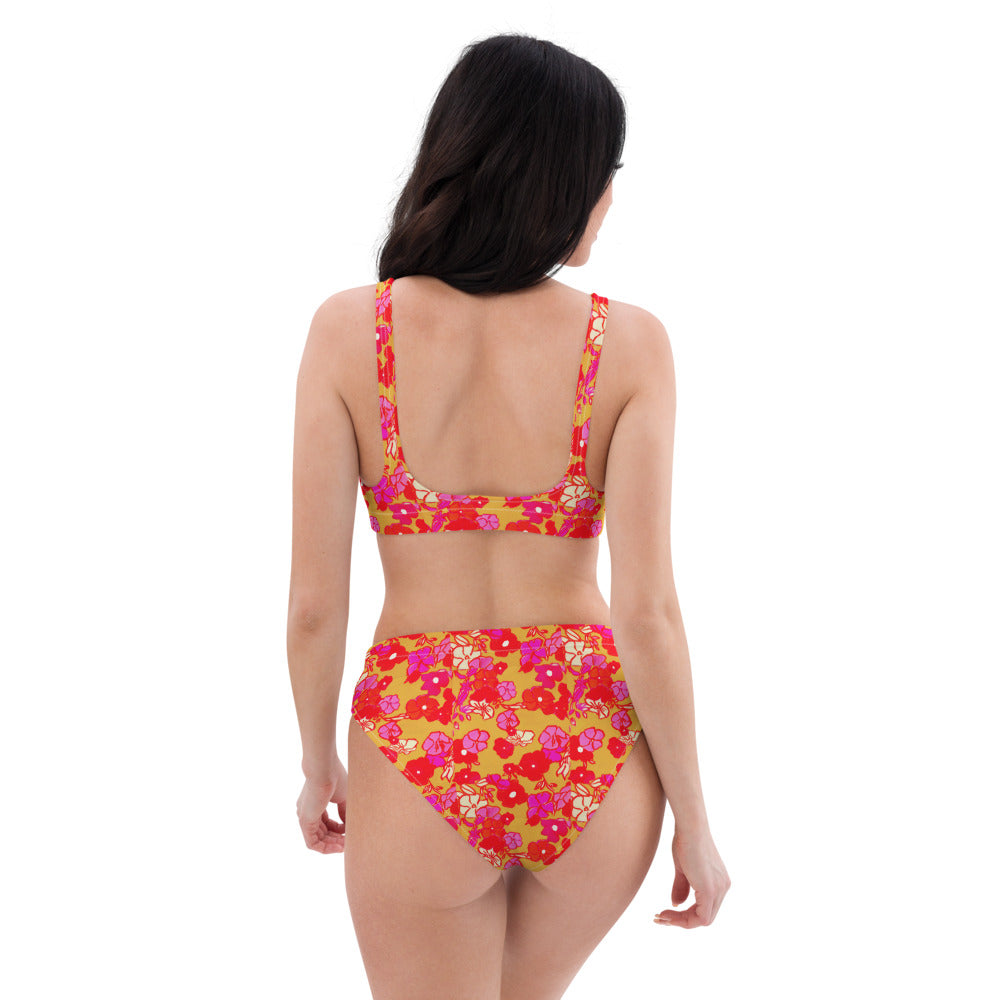 Ice Cream Floral Recycled high-waisted bikini