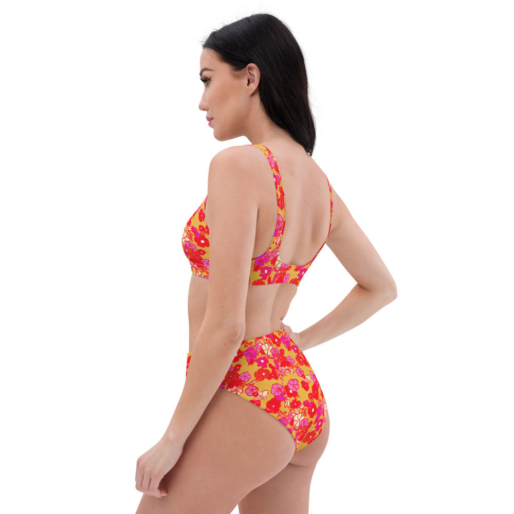 Ice Cream Floral Recycled high-waisted bikini