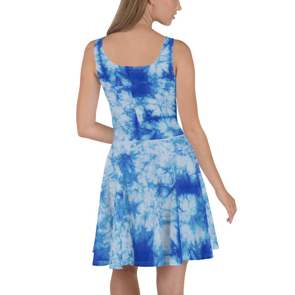 Blue Tie Dye Skater Dress
