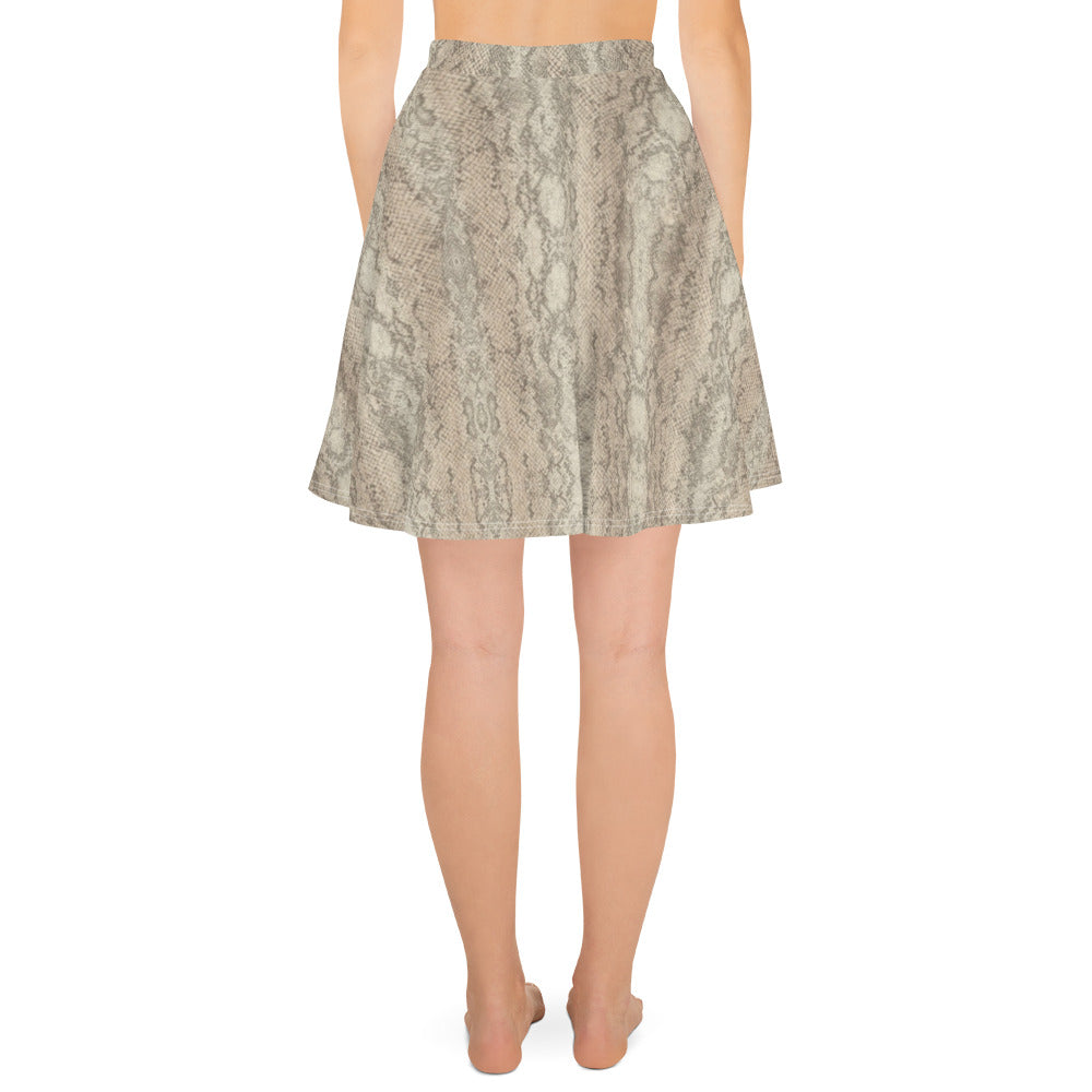 Snake Print Skater Skirt