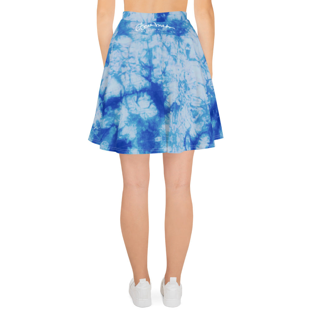 Blue Tie Dye Skater Skirt