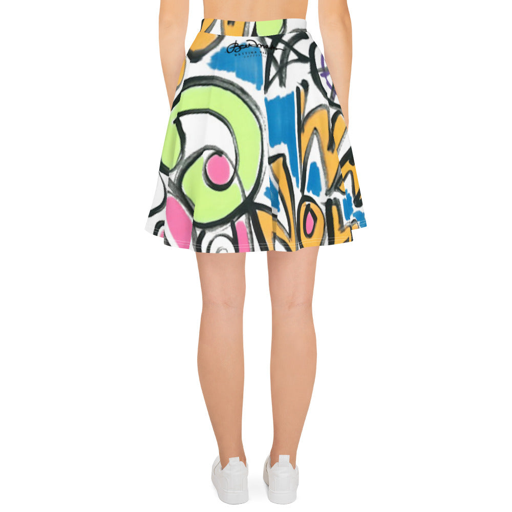 Stop War Now Graffiti Skater Skirt