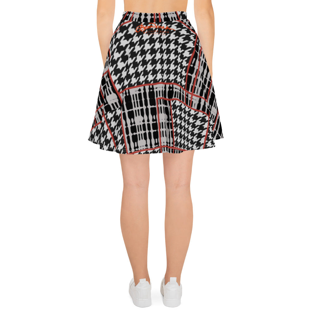 Houndstooth Plaid Skater Skirt