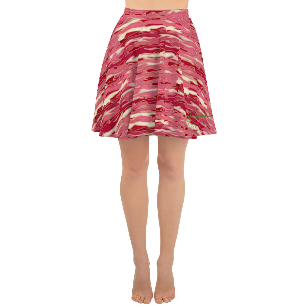 Pink Camouflage Lava Skater Skirt