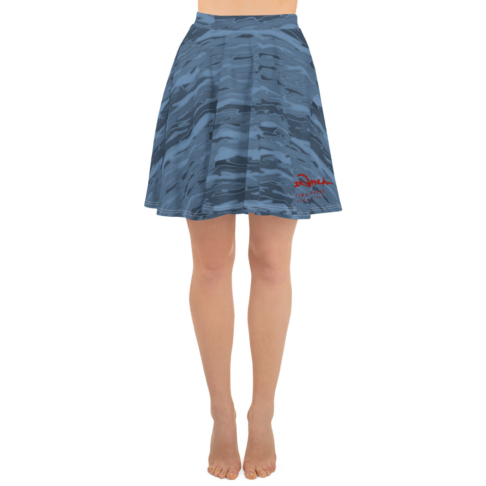 Steel Blue Camouflage Lava Skater Skirt