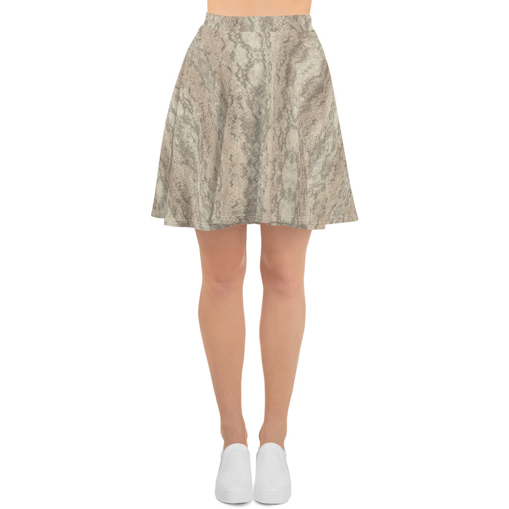 Snake Print Skater Skirt