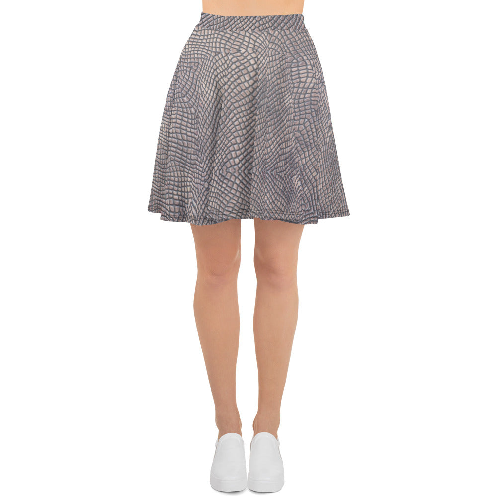 Croc Print Skater Skirt