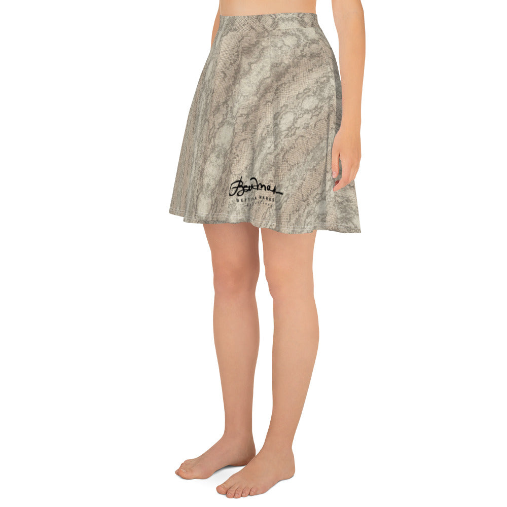 Snake Print Skater Skirt