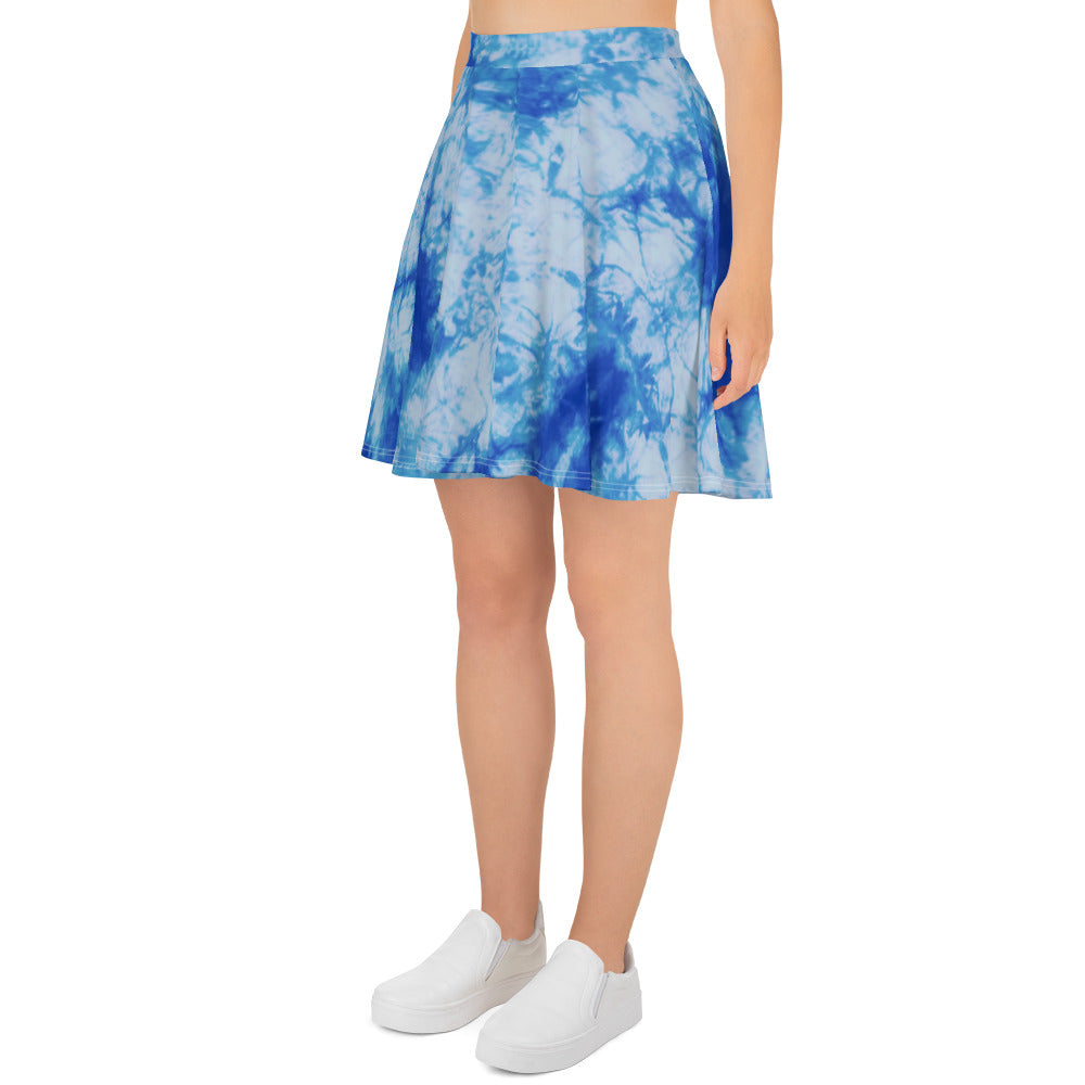 Blue Tie Dye Skater Skirt