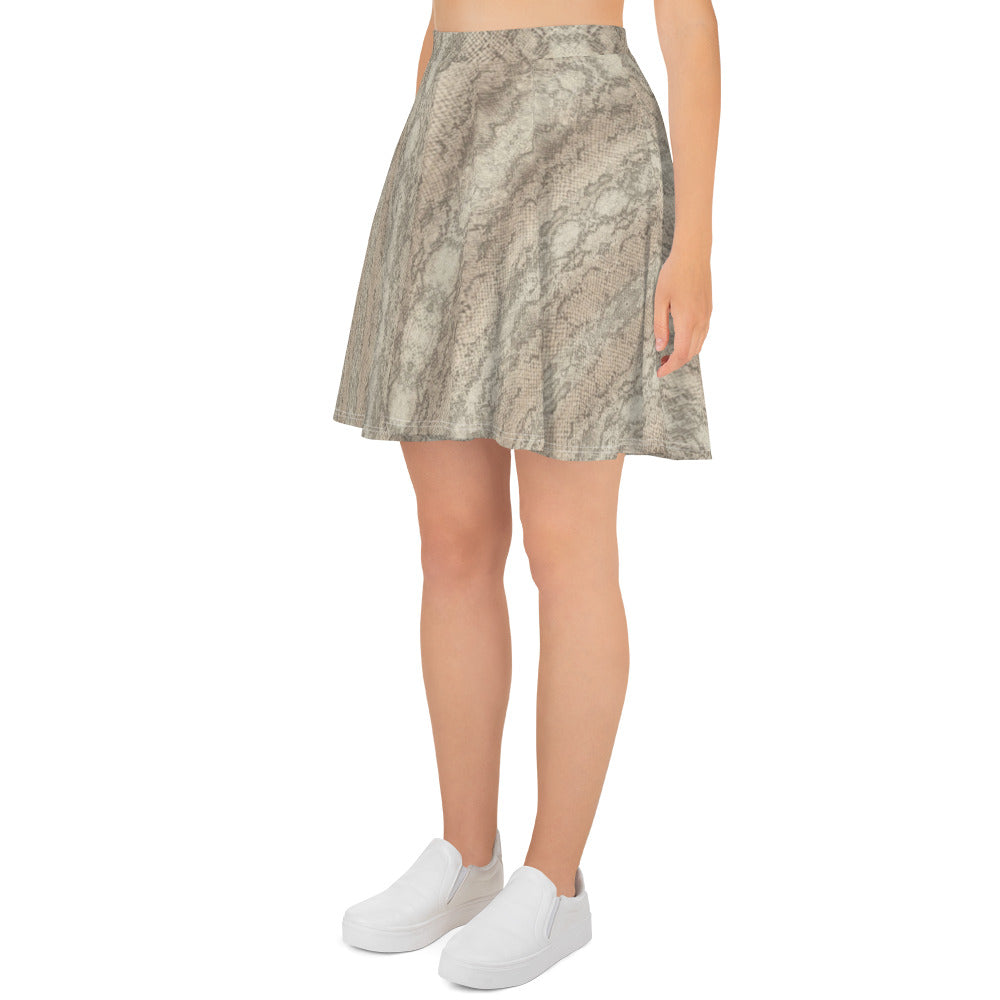 Snake Print Skater Skirt