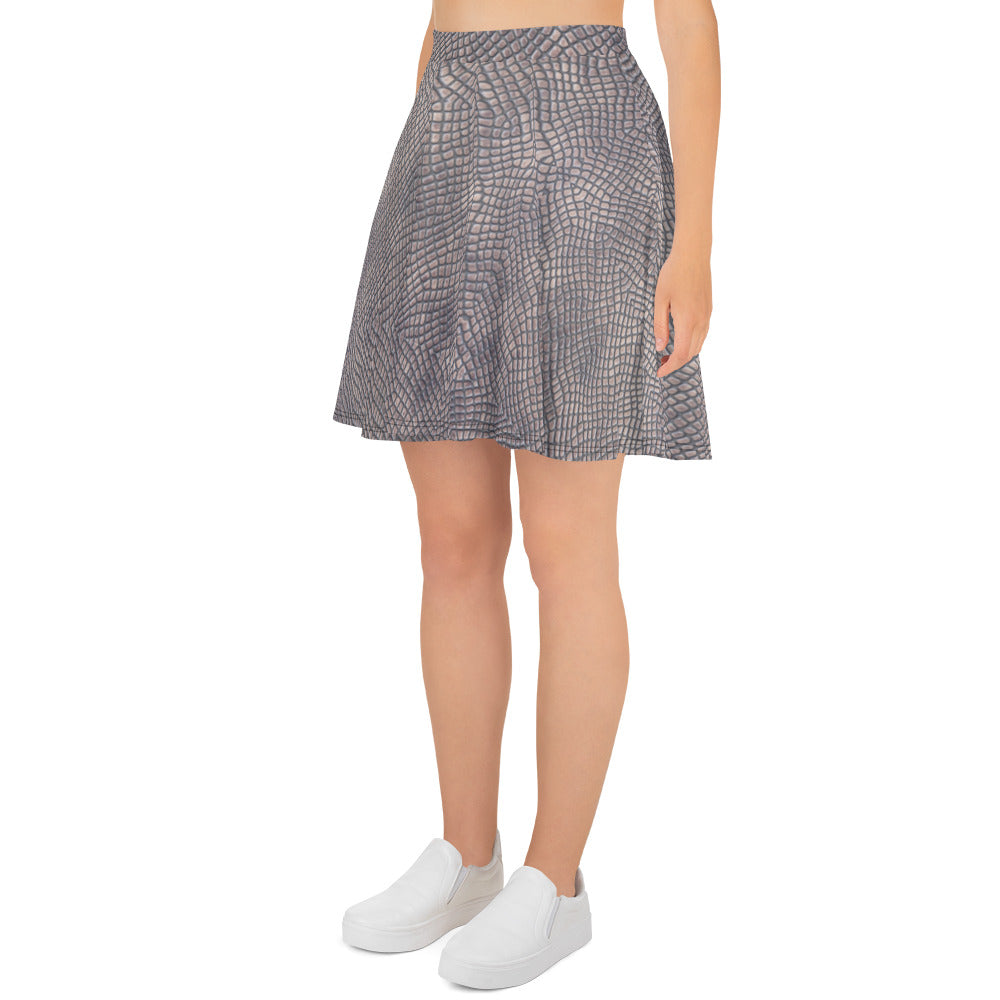 Croc Print Skater Skirt
