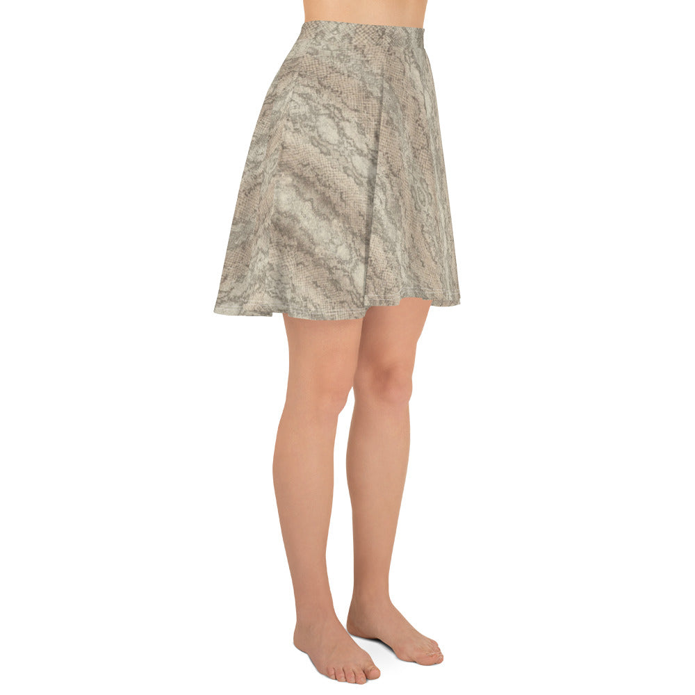 Snake Print Skater Skirt