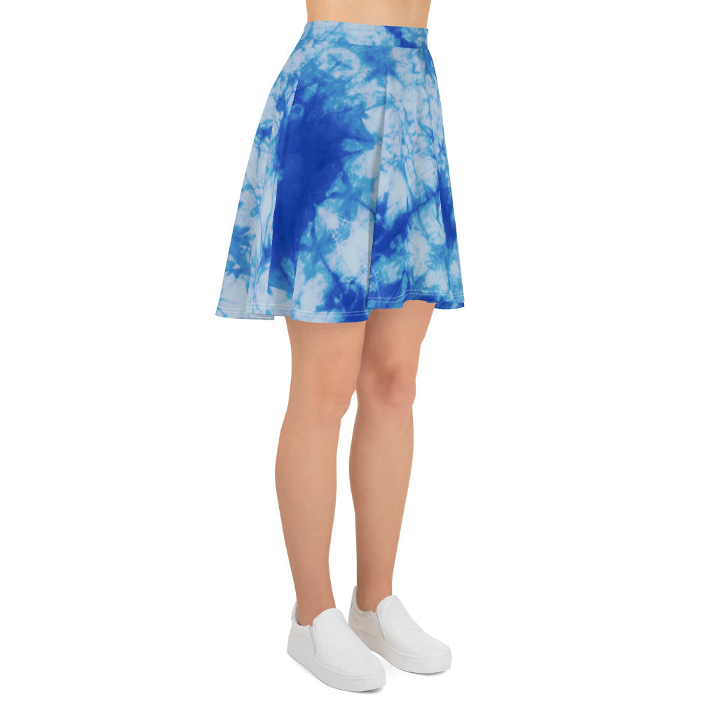 Blue Tie Dye Skater Skirt