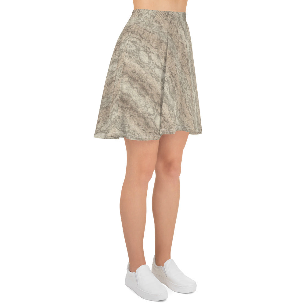 Snake Print Skater Skirt
