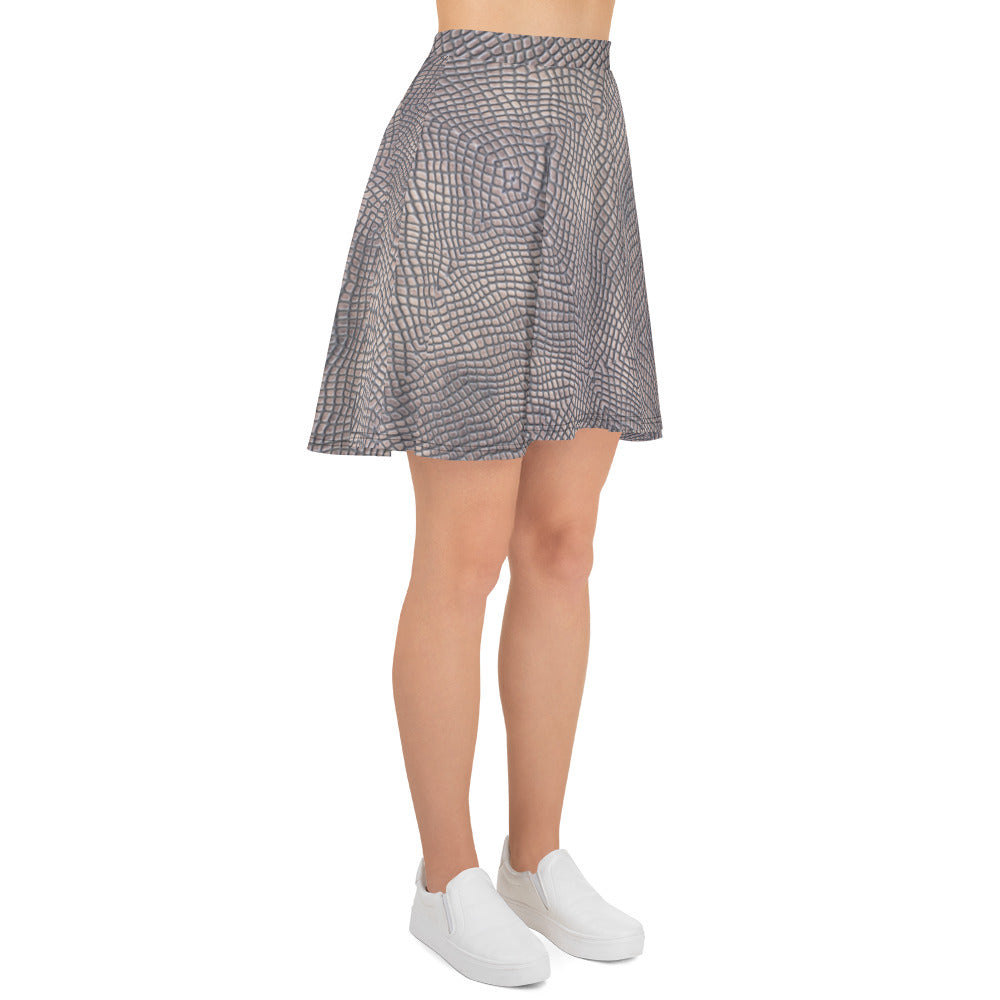 Croc Print Skater Skirt