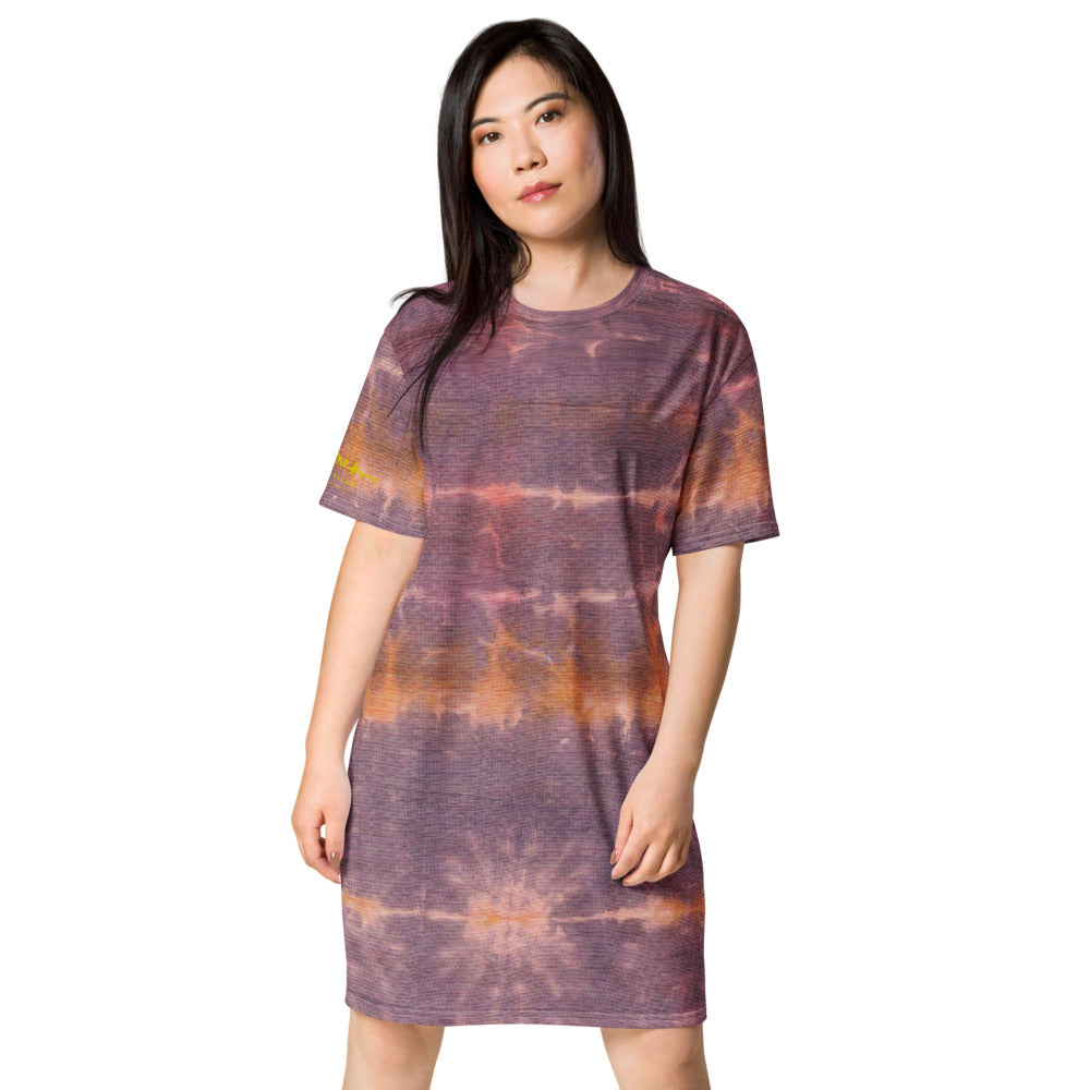 Purple Sunset Tie Dye T-shirt dress