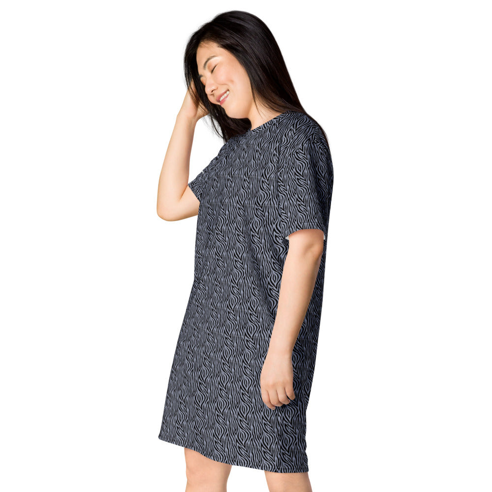Grey Zebra T-shirt dress