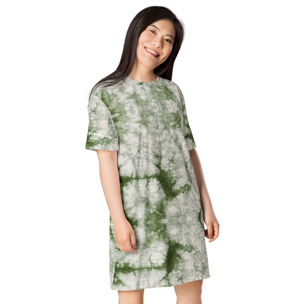 Sage Tie Dye T-shirt dress
