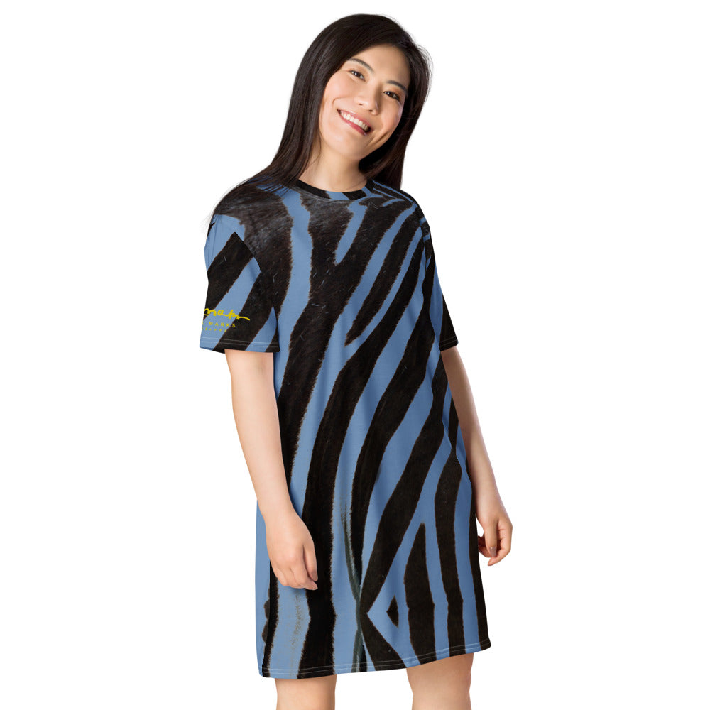 Blue Zebra T-shirt dress